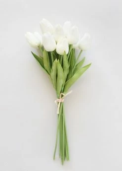 Afloral.com Artificial Flowers Real Touch Tulip Flower Bundle Of 12 - 14.5"