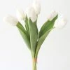 Afloral Bundle Of 7 White Real Touch Tulip Flowers - 14"