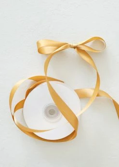 Afloral Tools & Accents Gold Double Faced Satin Ribbon - 5/8