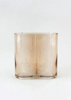Afloral Sunset Ribbed Glass Vase - 7" Vases