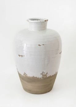 Afloral Distressed Ceramic Large Jug Vase - 14.75"