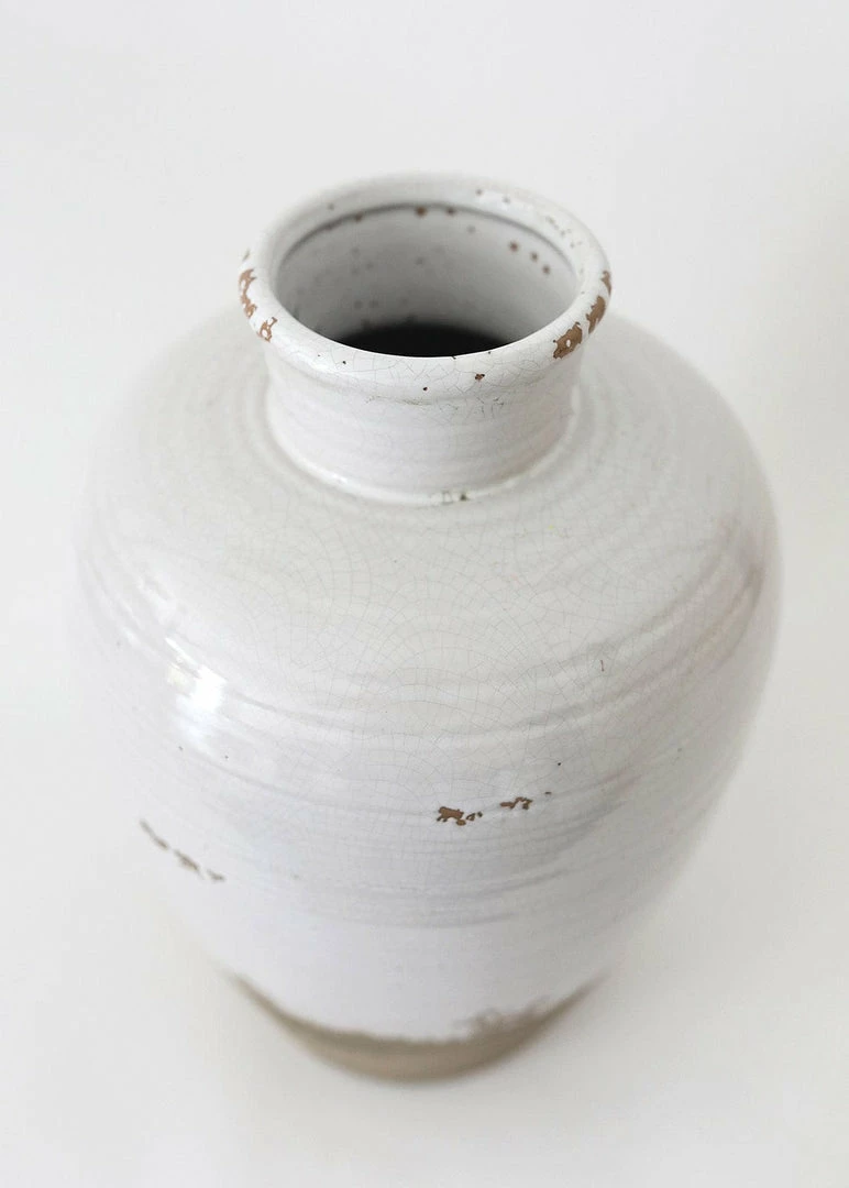 Afloral Distressed Ceramic Large Jug Vase - 14.75"