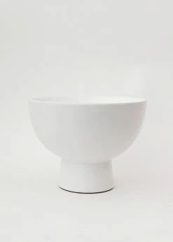 Afloral Large White Ceramic Compote - 6"