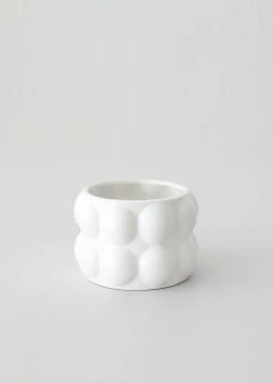 Afloral White Ceramic Large Hobnail Pot - 3"