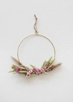 Afloral Dried Flowers Petite Pink Dried Floral Bundles DIY Hoop Kit