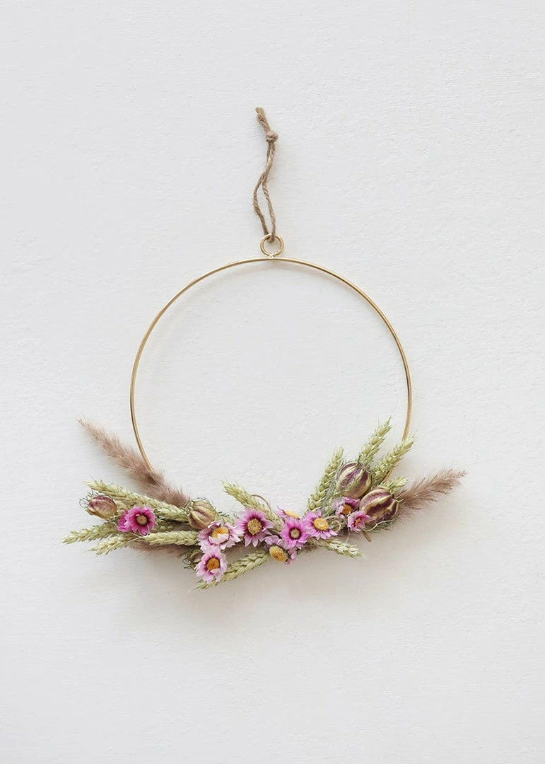 Afloral Dried Flowers Petite Pink Dried Floral Bundles DIY Hoop Kit