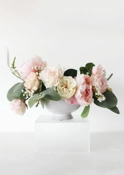 Afloral Glazed White Terra Cotta Compote Bowl - 3.75