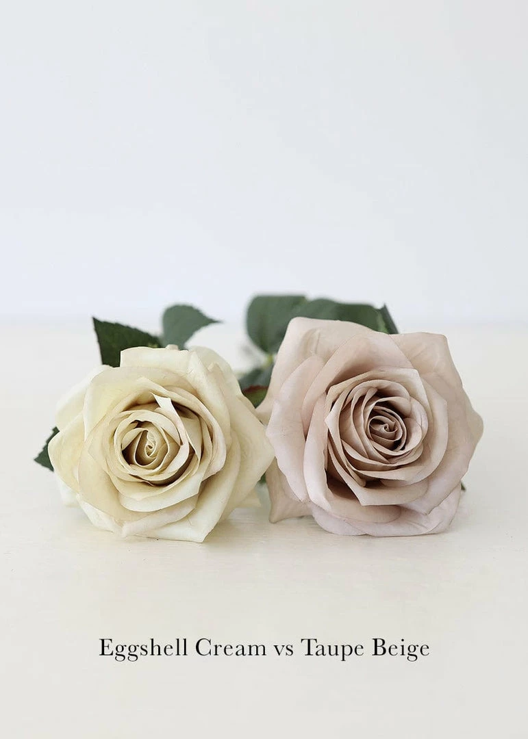 Afloral Artificial Rose In Eggshell Cream - 21.5" Artificial Flowers