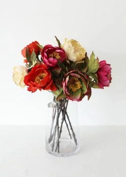 Afloral Artificial Flowers Fuchsia Artificial Peony Flower - 22