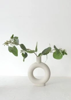 Afloral Handmade Stoneware Circle Vase - 9.25