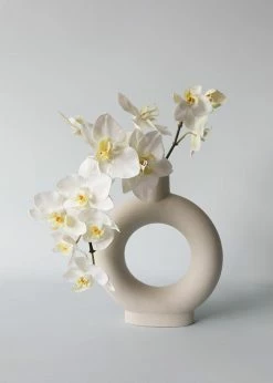 Afloral Handmade Stoneware Circle Vase - 9.25