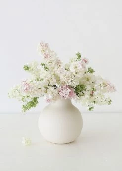 Afloral Creamy White Round Ceramic Vase - 8" Vases