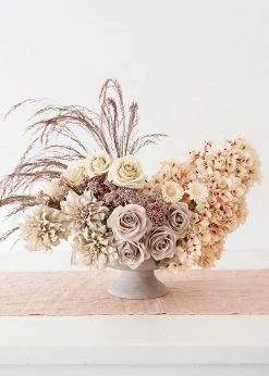 Afloral Dahlia Silk Flower In Taupe - 19.5"