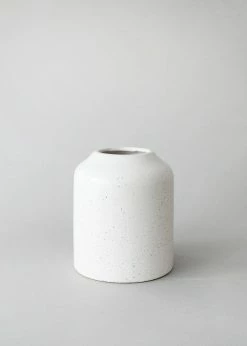 Afloral Vases Speckled White Cylinder Vase - 5.75"