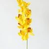 Afloral Silk Cymbidium Orchid In Golden Yellow - 30" Artificial Flowers
