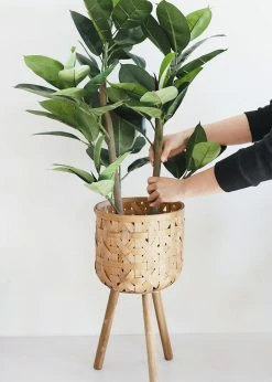 Afloral Woven Basket Plant Stand - 21.5"