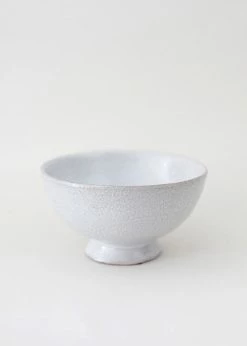 Afloral Glazed White Terra Cotta Compote Bowl - 3.75
