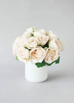 Afloral White Glass Hobnail Jar - 5" Vases