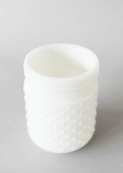 Afloral White Glass Hobnail Jar - 5