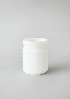 Afloral White Glass Hobnail Jar - 5" Vases
