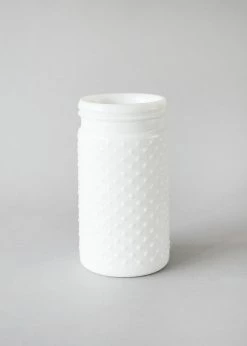 Afloral Vases Glass Hobnail Jar In White - 7.5"