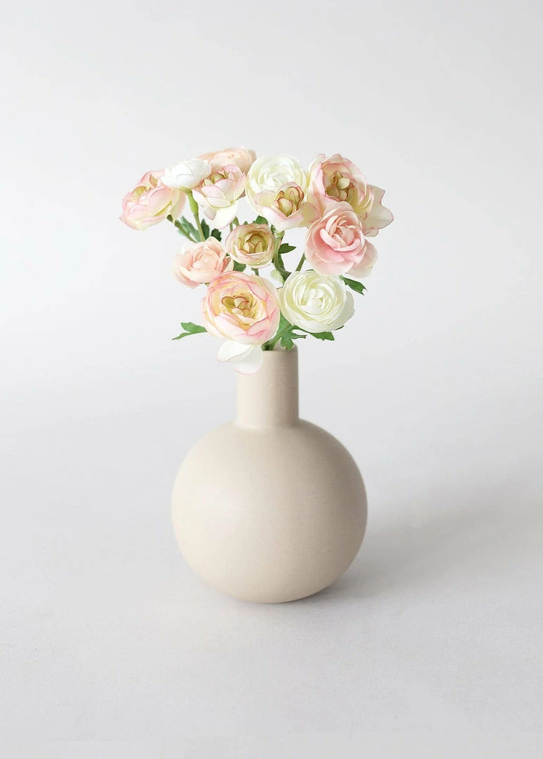 Afloral Beige Mini Ceramic Bud Vase - 5"