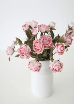 Afloral Pink Mauve Faux Dried Roses - 21