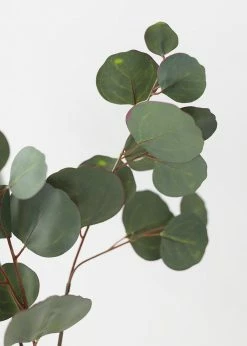 Afloral Artificial Plants Real Touch Silver Dollar Eucalyptus - 30