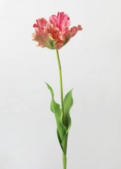Afloral Artificial Parrot Tulip In Pink Green - 27.5