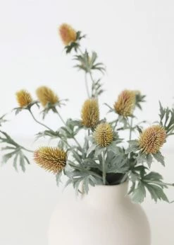 Afloral Yellow Green Artificial Thistle Wildflowers - 30.5