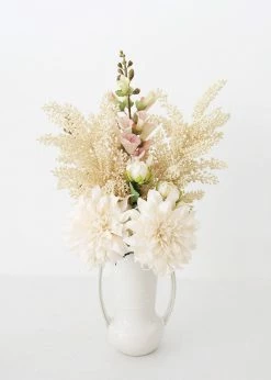 Afloral Farmhouse Ceramic Vase With Handles - 7.75