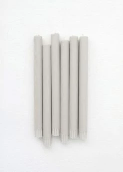 Afloral Pack Of 6 Taper Candles In Skylight - 9.5