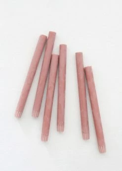 Afloral Tools & Accents Pack Of 6 Taper Candles In Desert Rose - 9.5"