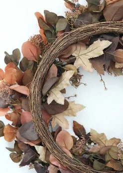 Afloral Fake Earthy Eucalyptus Leaf Wreath - 24
