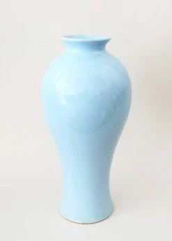 Afloral Ceramic Blue Tall Glossy Vase - 16