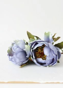 Afloral Silk Peony In Antique Blue - 22