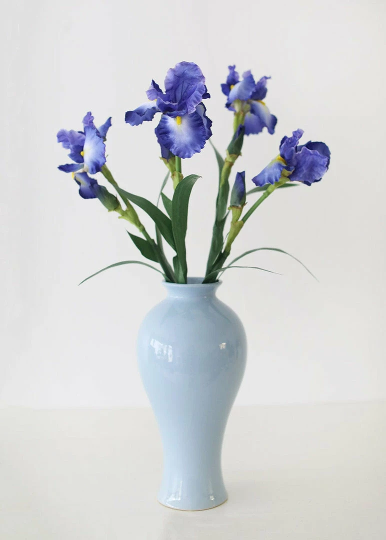 Afloral Artificial Bearded Iris In Violet Blue - 32" Artificial Flowers