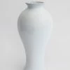 Afloral Ceramic Tall Glossy Vase In Blue-Washed White - 16" Vases