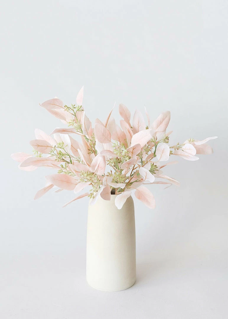Afloral Fake Seeded Eucalyptus Leaves In Blush - 18"