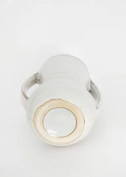 Afloral Farmhouse Ceramic Vase With Handles - 7.75