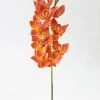 Afloral Artificial Cymbidium Orchids In Orange - 30" Artificial Flowers