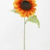 Afloral Fake Sunflower In Flame Orange - 25" Artificial Flowers