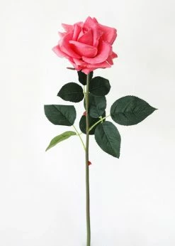 Afloral Real Touch Rose In Watermelon Pink - 20.5" Artificial Flowers