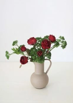 Afloral Burgundy Faux Dried Roses - 21