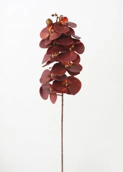Afloral Artificial Flowers Burgundy Red Fake Phalaenopsis Orchids - 30"
