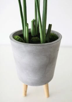Afloral Artificial Plants Fake Monstera Plant In Cement Stand - 45