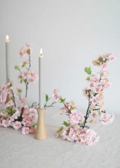 Afloral Set Of 2 - Modern Wooden Candle Holders - 5.5-7"