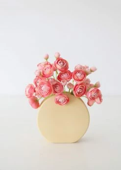 Afloral Matte Yellow Ceramic Circle Vase - 5.5"