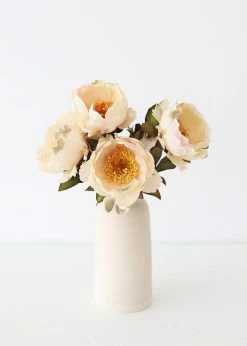 Afloral Cream Peach Artificial Peony Flower - 22"