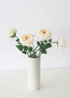 Afloral Artificial Flowers Silk Garden Cabbage Rose In Buttercream - 23